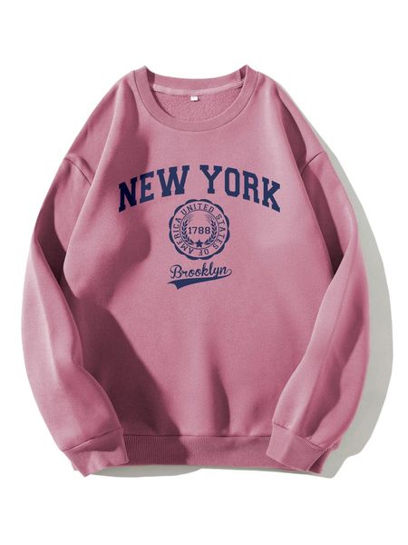 

letter graphic thermal lined sweatshirt h0l8#, Black