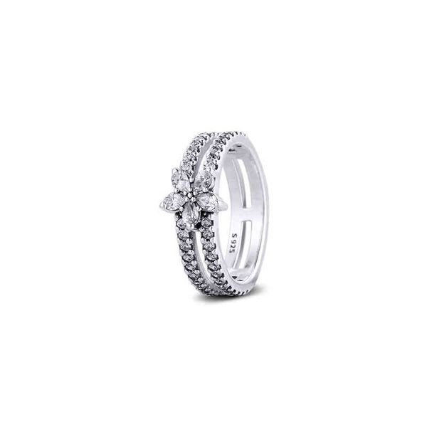 

sparkling snowflake ring 925 sterling-silver-jewelry diy fashion european jewelry for women wholesale woman gift rings, Golden;silver