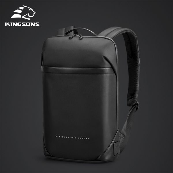 

kingsons slim lapbackpack men 15.6 inch office work men backpack business bag black ultralight backpack thin mochila 220513