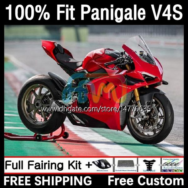 OEM-Karosserie für DUCATI Panigale V 4 V4 S R V4S V4R 2018 2019 2020 2021 Body Kit 1DH.3 Street Fighter V4-S V4-R 18-21 V-4S V-4R 18 19 20 21 Spritzguss-Verkleidung, glänzend rot