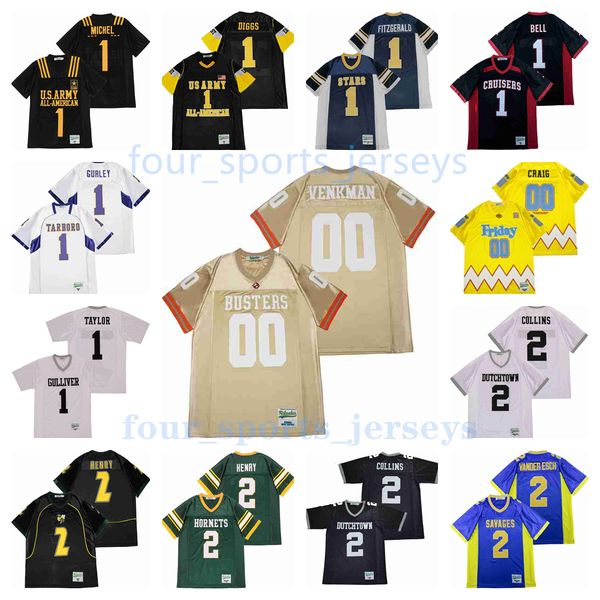 

movie version american football jerseys 00 craig venkman 1 fitzgerald bell michel taylor diggs gurley 2 henry collins vander esch ryan, Black;red