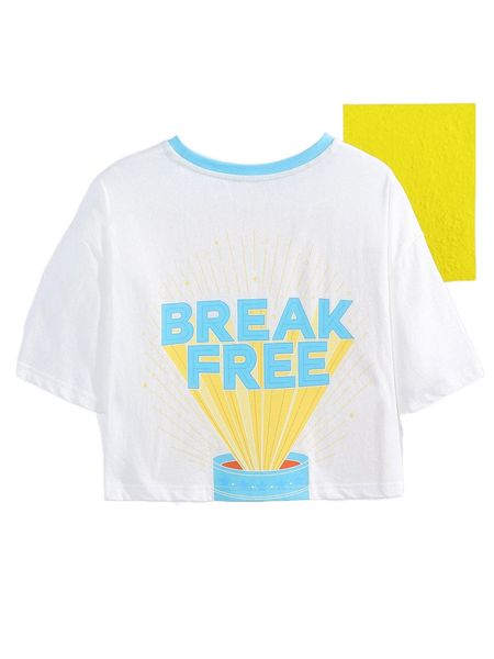 

x kanika slogan graphic drop shoulder tee e7fo#, White