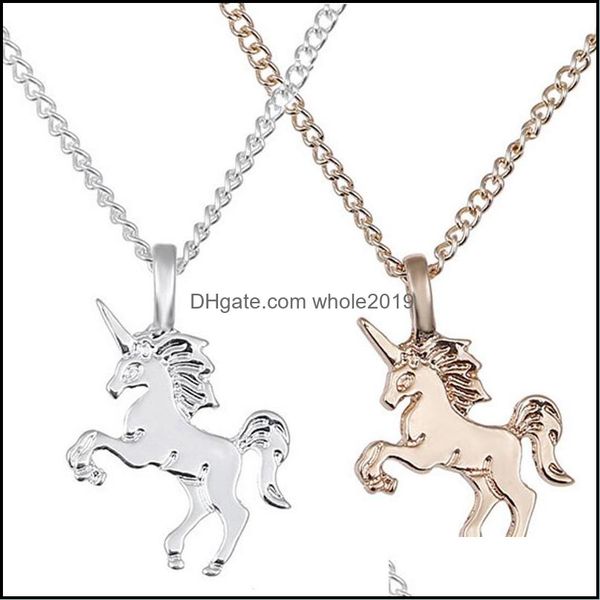 

pendant necklaces fashion women exquisite necklace plating chain choker christmas jewelry lovely gift horse bdehome dh6lt, Silver