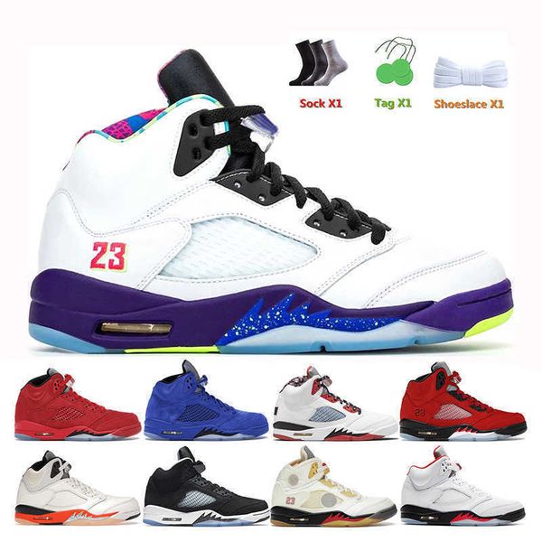 

men basketball shoes 5s race bule bluebird anthracite raging red alternate grape hyper royal mens trainers sports sneakers fashion outdoor, Black