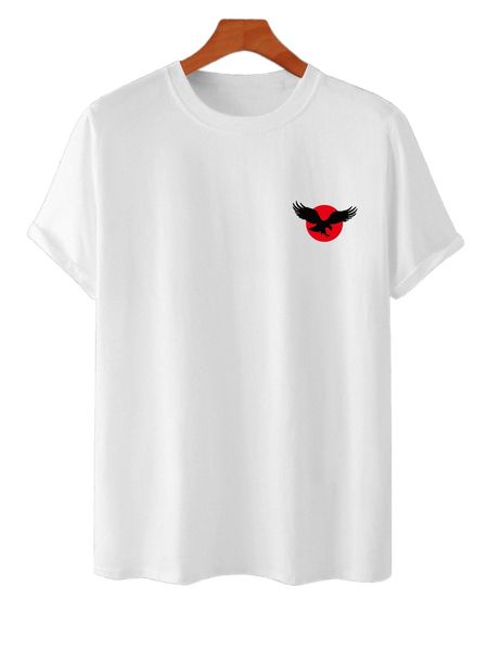 

men bird print tee m1pq#, White;black