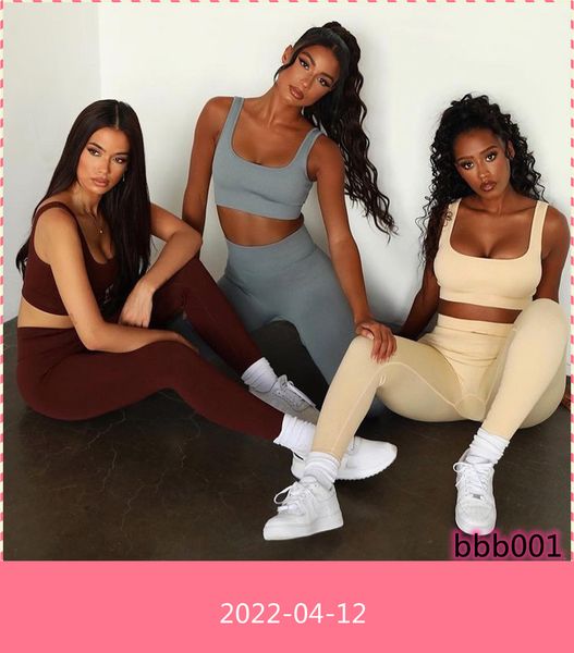 

seamless fitness women yoga tracksuits stretchy workout sport set padded sports bra high waist legging gym, Gray