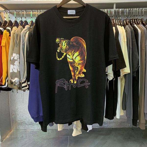 

cotton painting printing short sleeve t-shirt, Black;brown
