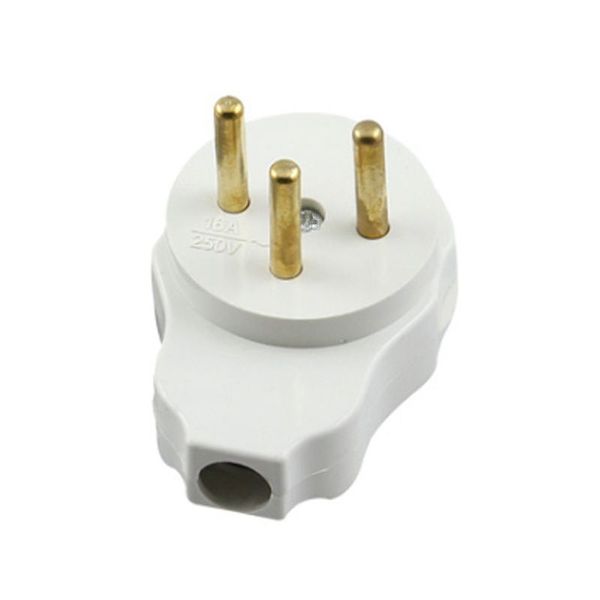 Adaptador de plugue de alimentação branco 16A Israel macho fêmea montagem fiação soquete paquistão europeu 3pins triprong conector docking plug tipo H