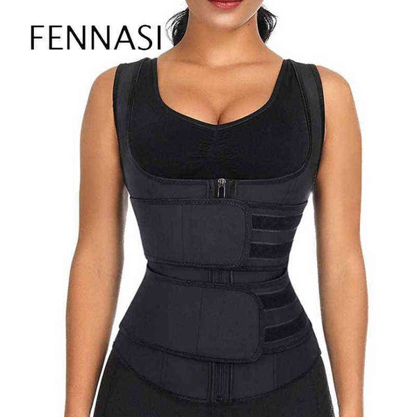 

fennasi shapewear fitness plastic vest body waistband chest support three-row buckle velcro adjustable plastic belt waist seal t220805