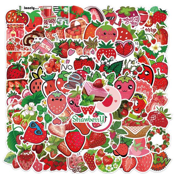 

new waterproof 10/30/50/100pcs ins style cute strawberry graffiti stickers lapphone skateboard luggage kid cartoon sticker toy car sticker