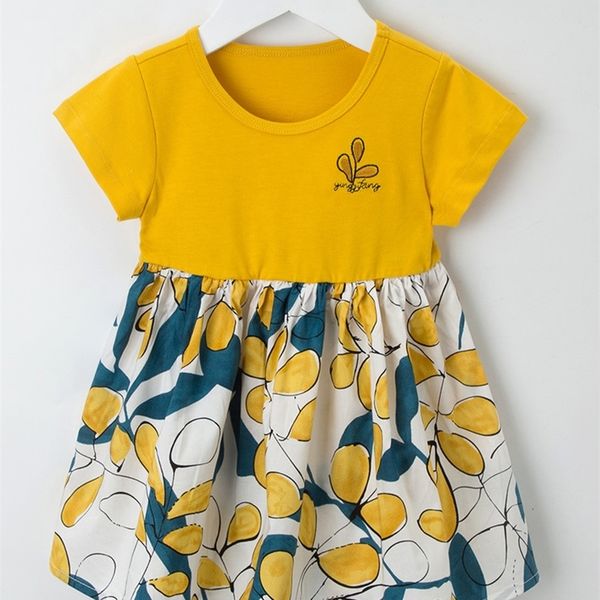 

yingzifang toddler girls letter embroidered plants dress she, Red;yellow