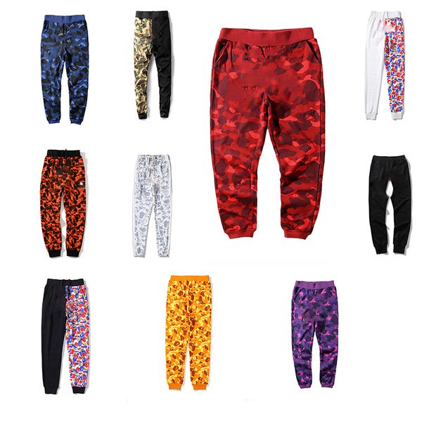 

shark mouth head designer men's pants pants japanese ladies couple sports ape embroidered beach pants clothing workwear factory outlet, Black