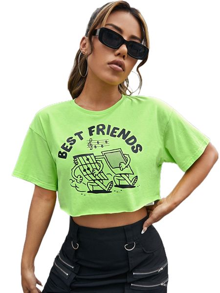 

x. jonathan matos neon g.reen l.etter & c.artoon graphic tee q7ka#, White