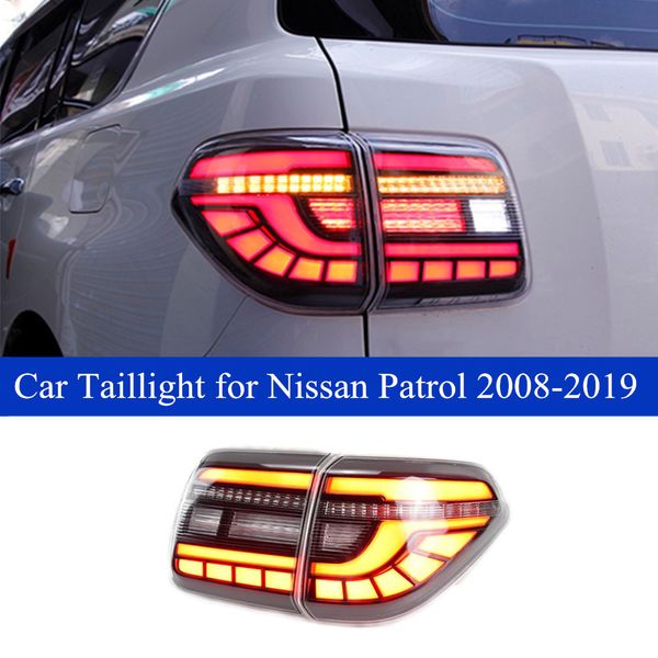 Luz traseira de sinal dinâmica do carro para Nissan Patrulha LED MONTAGEM DE LUGADA TAÇA 2008-2019 Luzes de freio traseiras em execução Auto lâmpada