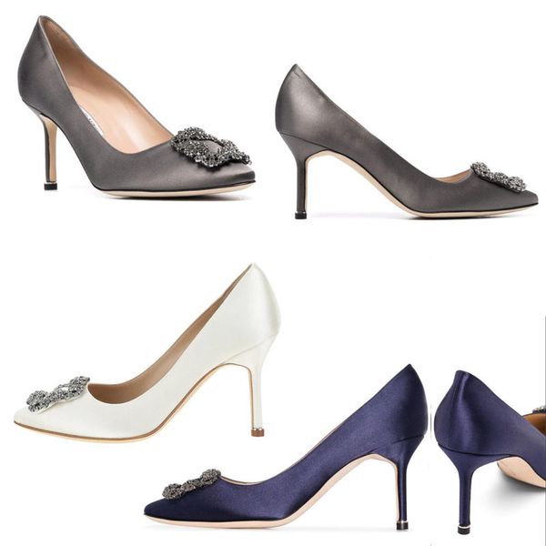 

women designer sandal brand pumps luxury dress shoes sandals hangisi jewelled pumps embellished satin pump lady's wedding party gift wi, Black