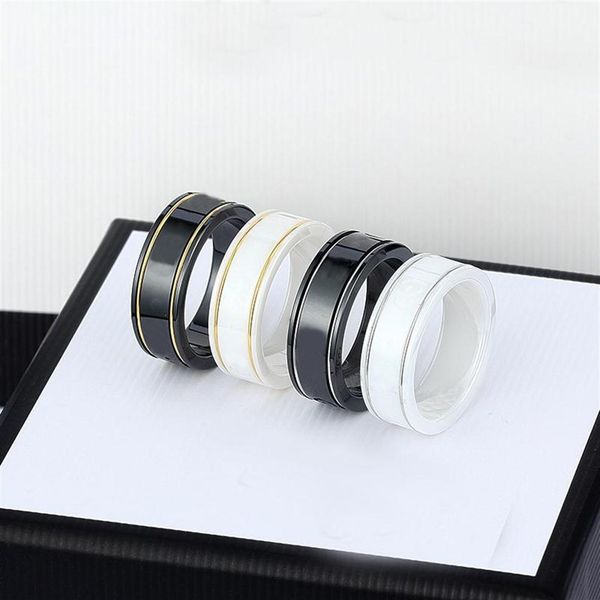 

ceramic band rings black white for women men jewelry gold silver ring 4 colors218y