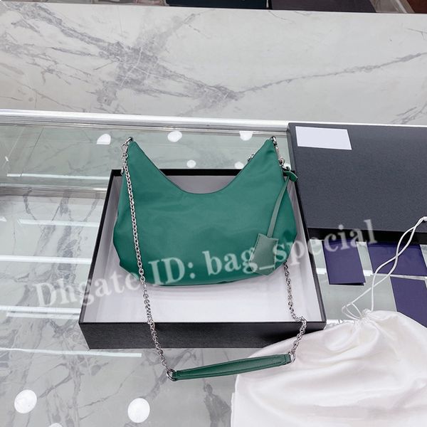 Borsa a tracolla a catena da donna Design semplice Tracolla a tracolla staccabile All'interno della borsa Tessuto di tela impermeabile Apertura con bottoni Stile casual e versatile Verde