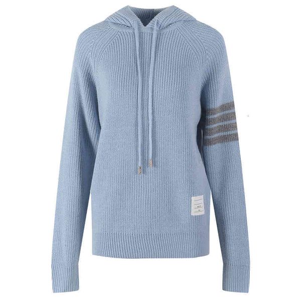 

women's knits tees autumn and winter hooded sweater long sleeve men's women's thickened tb four bar loose lovers' style, White