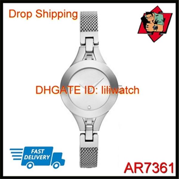 

100% japan movement quartz ladies stainless steel watch ar7361 ar7362 ar7363203a, Slivery;brown