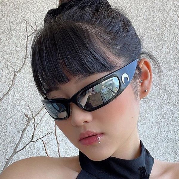 Sonnenbrille Harz Y2K Brille Tiktok Linsen Mond Frauen Gothic Outdoor Sport Okulare Hippie Vintage Sonne Uv400Sunglasses