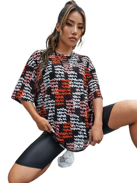 

x milatoo drop shoulder allover print tee e1oy#, White