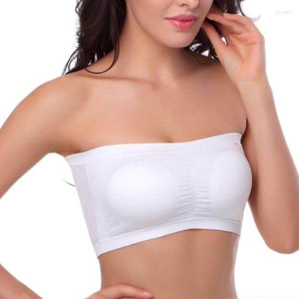 Bustiers Corsets Mulheres sem costura Tube Top Top sem alças