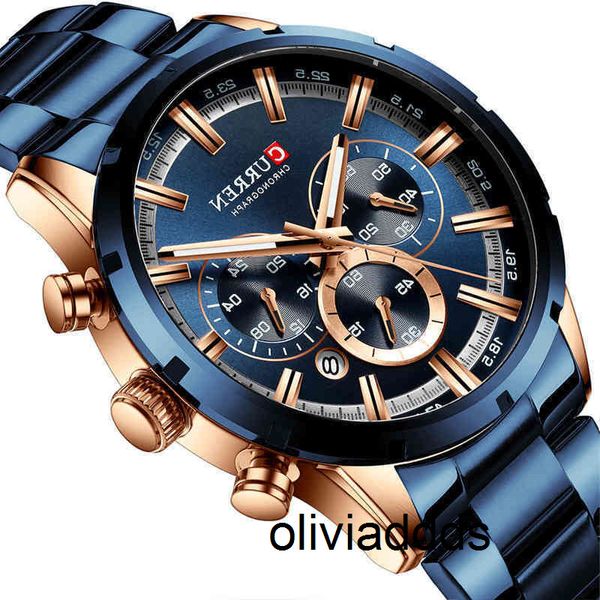 Orologi Gioielli Curren New Fashion con acciaio inossidabile Top Brand Luxury Sport Cronografo Orologio al quarzo da uomo Relogio Masculino 6F00