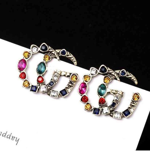 

factory wholesale feminine court style color letter earrings large earrings 58kn, Silver