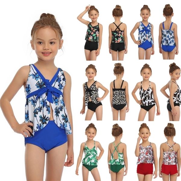 Per 2 ~ 12 anni Bambini Adolescenti Semplicità Costumi da bagno Young Teen Bikini Due pezzi Bikini Set Ragazze Summer Beach Costume da bagno a vita bassa 220426