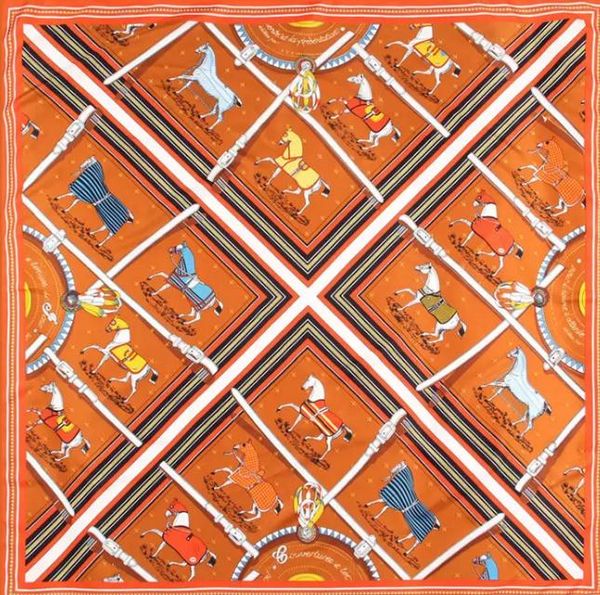 

manual hand rolled twill silk scarf women belt plaid horse printing fashion square scarves echarpes foulards femme wrap bandana hijab, Blue;gray