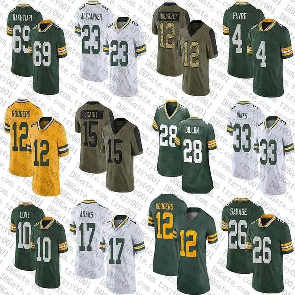 

12 aaron rodgers 33 jones 69 david bakhtiari custom football jerseys 85 robert tonyan 18 randall cobb aj dillon jaire alexander allen lazard, Black
