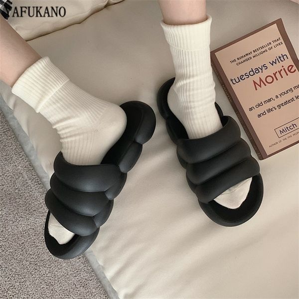 

slipper men summer fashion home bathroom sandals thick bottom couple slides nonslip floor indoor shoes size 3645 220624, Black
