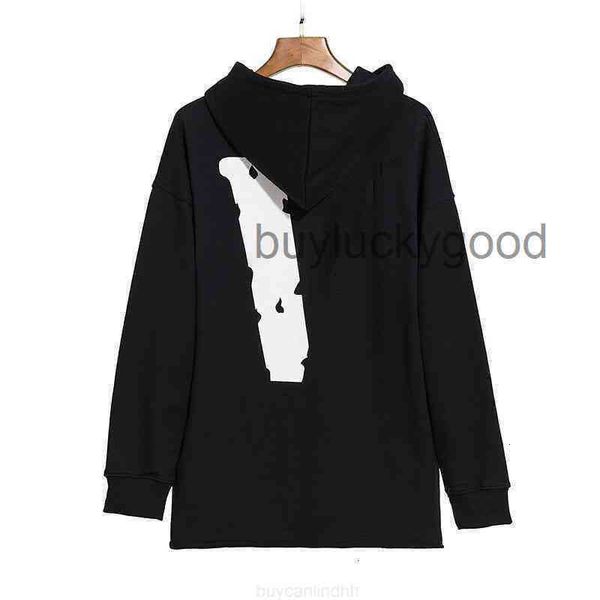 

men's hoodie big v trend print vlones for autumn and winter55ditxql, Black