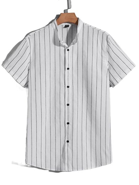 

men striped button up shirt v8pi#, White;black