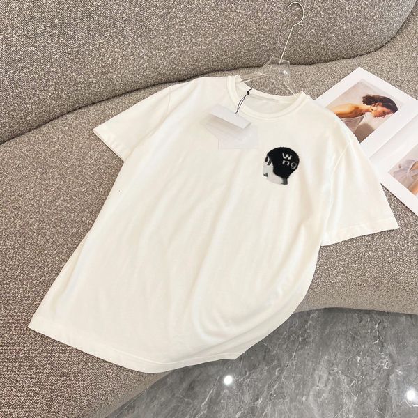 

women's t-shirt designer niche 2022 spring / summer letter flocking printed t-shirt versatile casual loose round neck short sleeve f5xz, White