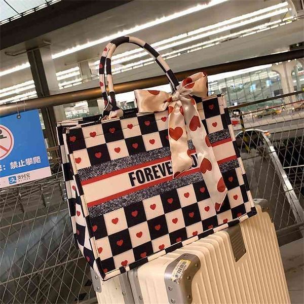 

tanabata gift girlfriend large capacity female fashion canvas love one portable tote design purses online