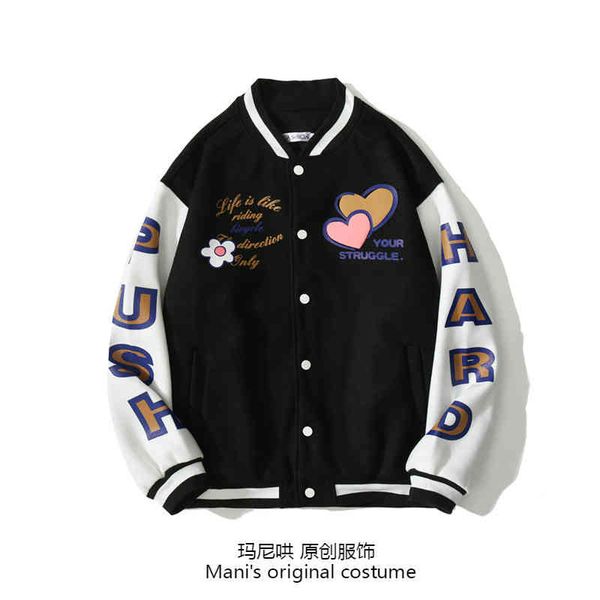 

men's and women's love winter jacket, Black