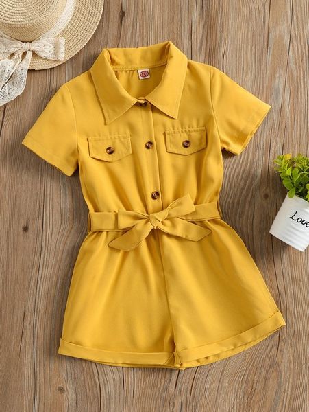 

toddler girls flap detail belted romper she, Blue