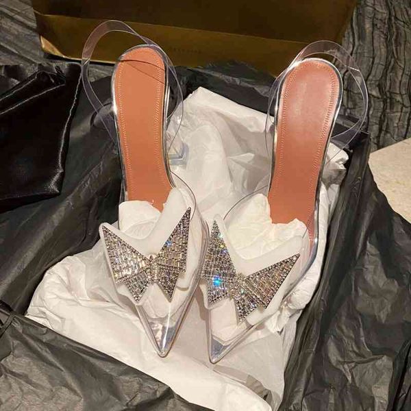 

sandals line with sandals summer and autumn pointed fairy thin heel pvc high-heeled bow transparent shoes ky7c, Black