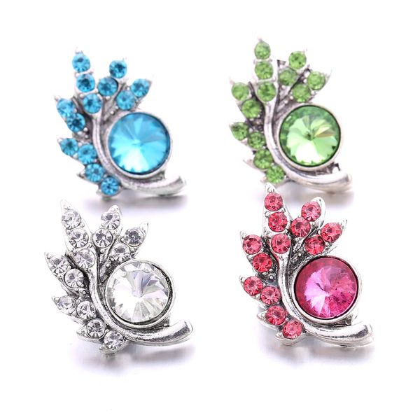 

rhinestone rose flower snap button jewelry components silver 18mm metal snaps buttons fit bracelet bangle noosa b1222, Blue;slivery