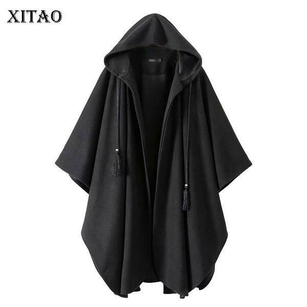 Xitao Piled Plus Boyutu Karışımlar Kadın Moda Hoodies Yakası Çizme Zarif Küçük Taze Siyah Azınlık Karışımları WLD3077 201102