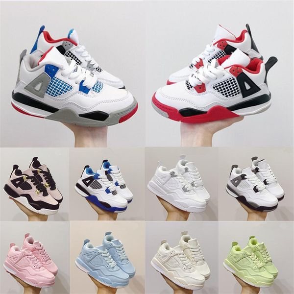 

kids basketball shoes children toddler sports red chicago 4s boy oy girl melody mid tie-dye boys girls outdoor athletic sneakers s2610, Black