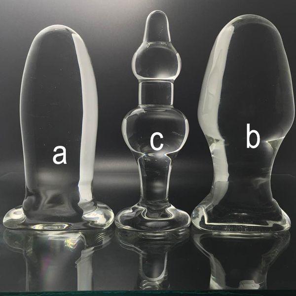 Transparentes Glas Anal Plug Dildo Anus Dilatator Expander Butt Plugs Große Big Buttplug Ass Sex Spielzeug Für Frau 220413