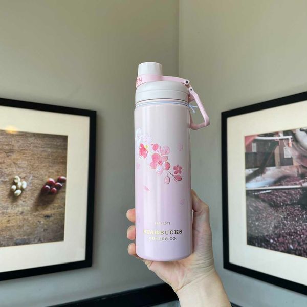 

2022 starbucks cup colorful stainless steel drinking cup in cherry blossom season 620ml