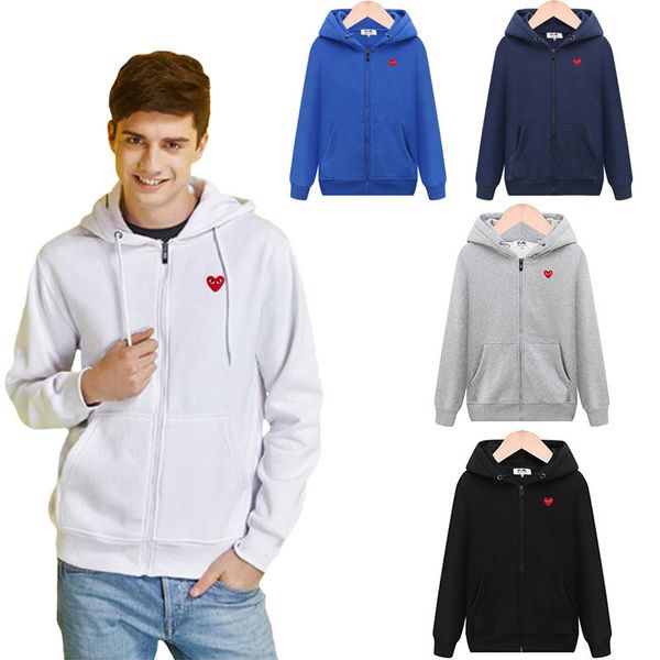 

men women hoodie cotton heart eye embroidered zipper pocket fleece thick couple autumn winter casual jacket 220715, Black