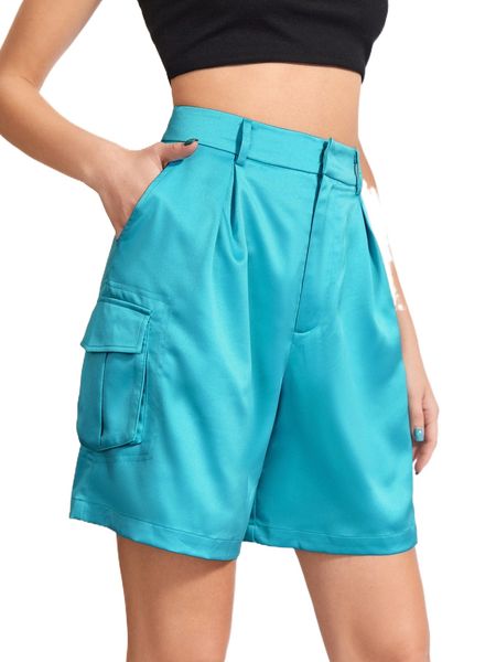 

x flor by lo solid zipper fly patched pocket shorts 288w#, White;black