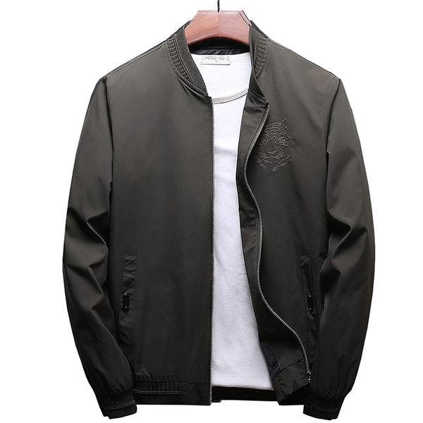 

new men s bomber zipper jacket for men brand clothing casual mens jacket coat embroidery quality outerwear male black 8888 lj201013, Black;brown