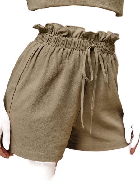 

paperbag waist tie front shorts c3fy#, White;black