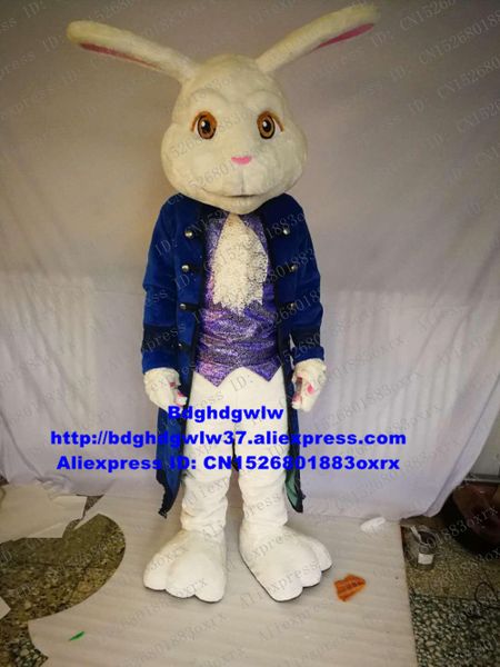 Costume da bambola mascotte Bianco Blu Coniglietto di Pasqua Osterhase Coniglio Lepre Costume da mascotte Personaggio dei cartoni animati per adulti Garden Fantasia Riunione annuale zx14