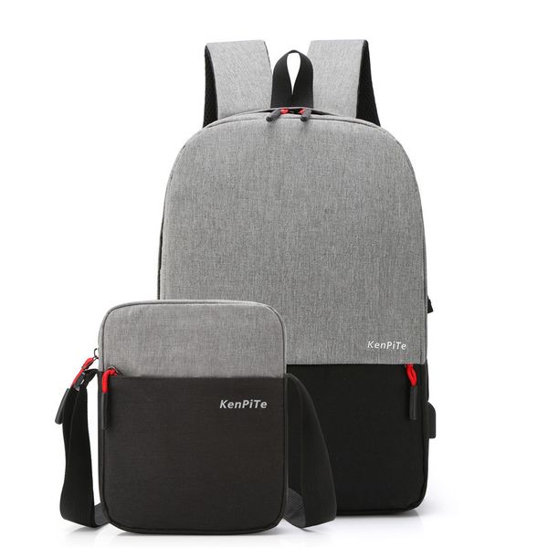

new fashion two piece bag leisure travel schoolbag computer backpack